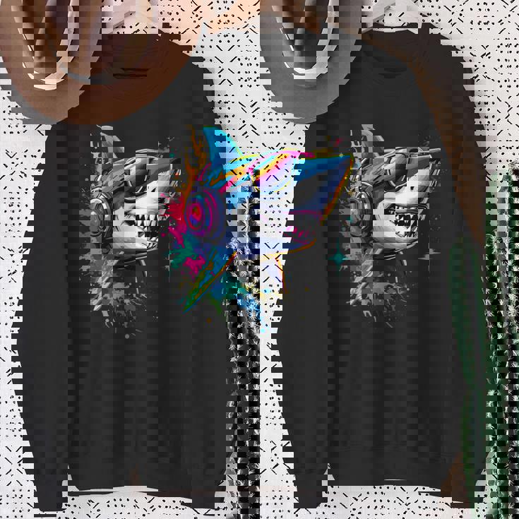 サメのモチーフ サメ タイガーシャーク オグロメジロザメ ホオジロザメ スウェットシャツ 年配の女性への贈り物