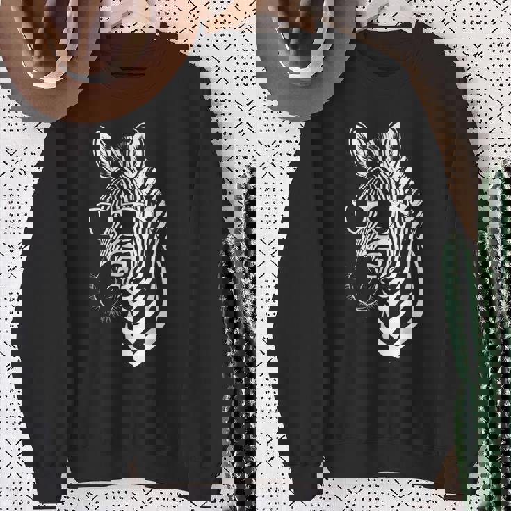 サングラス付きゼブラ おもしろゼブラ スウェットシャツ 年配の女性への贈り物