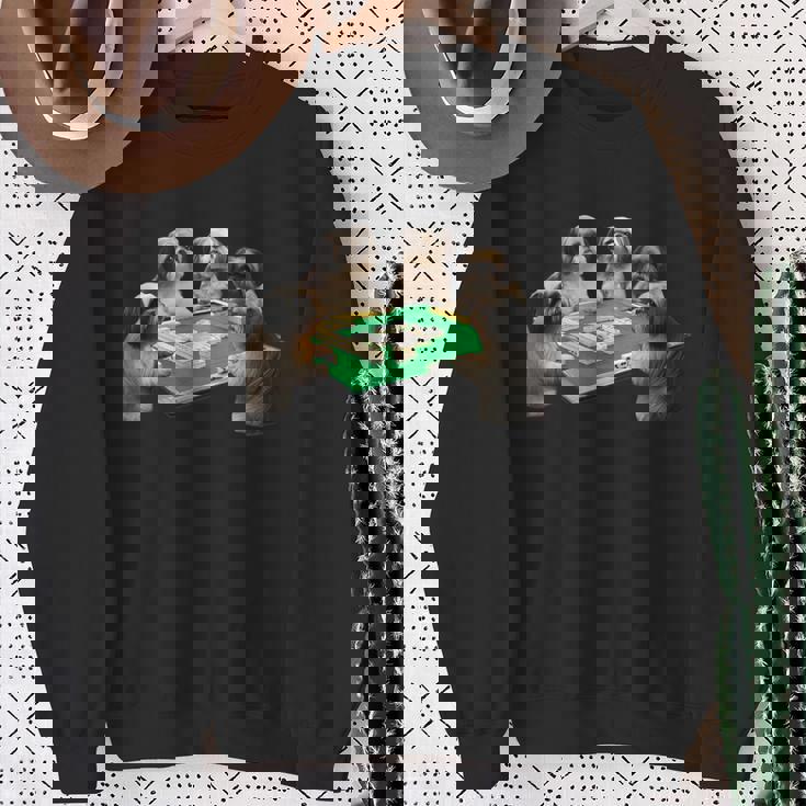 シーズー イヌ 麻雀 面白いtシャツ 犬 文字入り メンズ おもしろ 面白い 服 おもしろグッズ ネタ 雀士 スウェットシャツ 年配の女性への贈り物