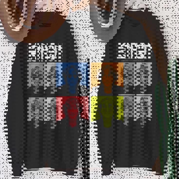 ジョン・レノン カラーブロック 長袖tシャツ スウェットシャツ 年配の女性への贈り物