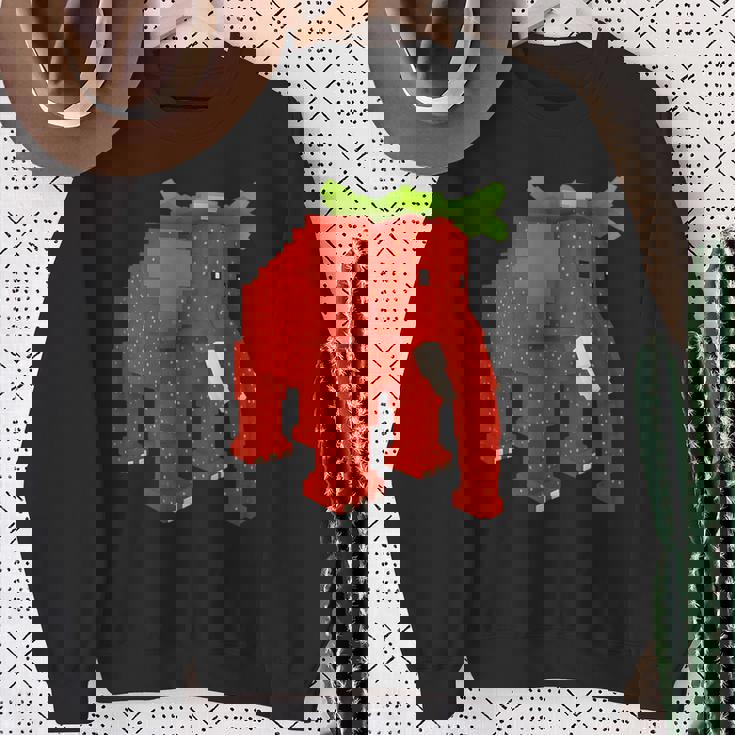 ストロベリーエレファントスティールブレインロットシークレットレアビデオゲーム スウェットシャツ 年配の女性への贈り物