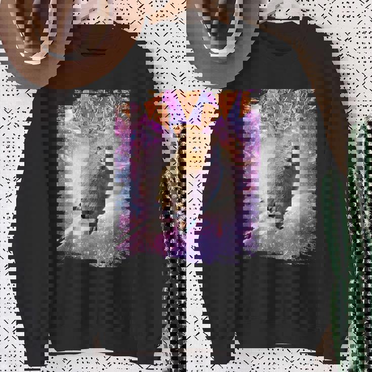 スペースギャラクシーquokka ワラビー ピザ付き スウェットシャツ 年配の女性への贈り物