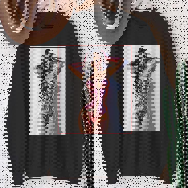 セクシーガールグラフィックtシャツ セクシー巨乳sfピンナップガール 長袖tシャツ スウェットシャツ 年配の女性への贈り物