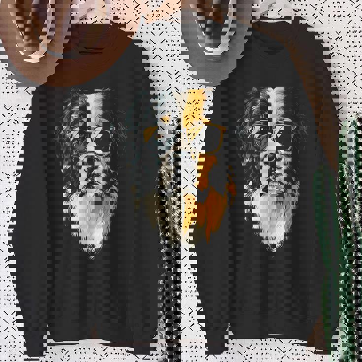 セントバーナード 犬 グラフィック ペット アートワーク セントバーナード スウェットシャツ 年配の女性への贈り物