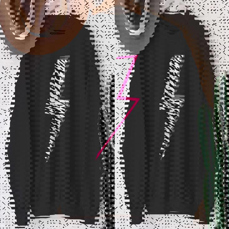 ゼブラ ピンク 稲妻 スウェットシャツ 年配の女性への贈り物