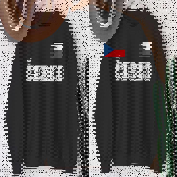 チェコ共和国 胸に Cesko 旗国旗 長袖tシャツ スウェットシャツ 年配の女性への贈り物