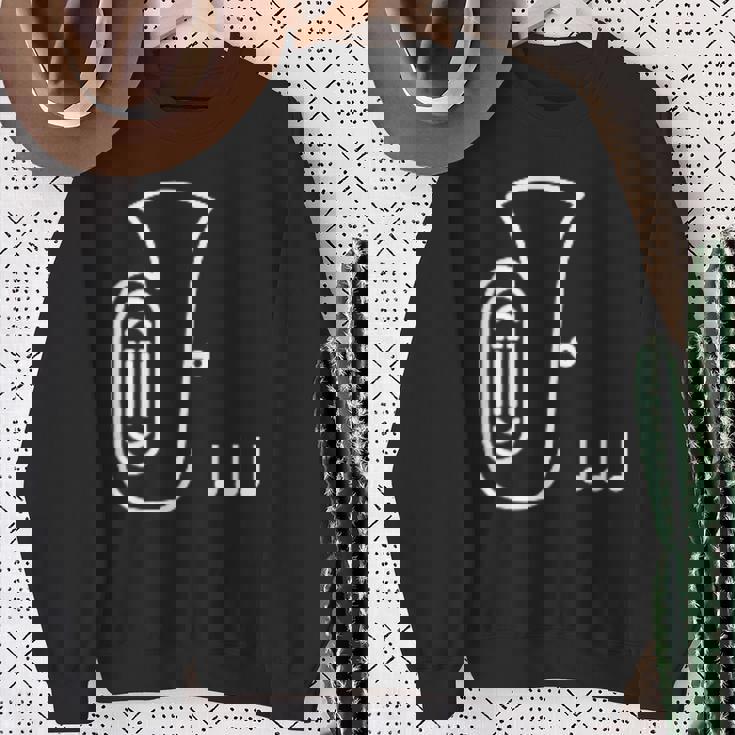 チューバ 楽器 吹奏楽 オーケストラ シンプル 音楽 スウェットシャツ 年配の女性への贈り物