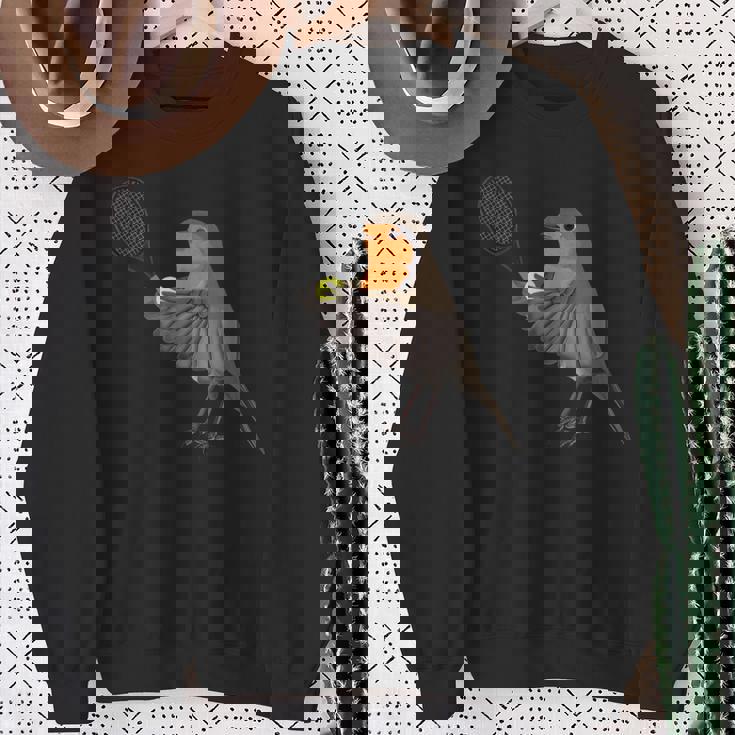 テニス ヨーロッパコマドリ 鳥 動物 図 バードウォッチング 贈り物 鳥類学者 生物学者 自然科学 スウェットシャツ 年配の女性への贈り物