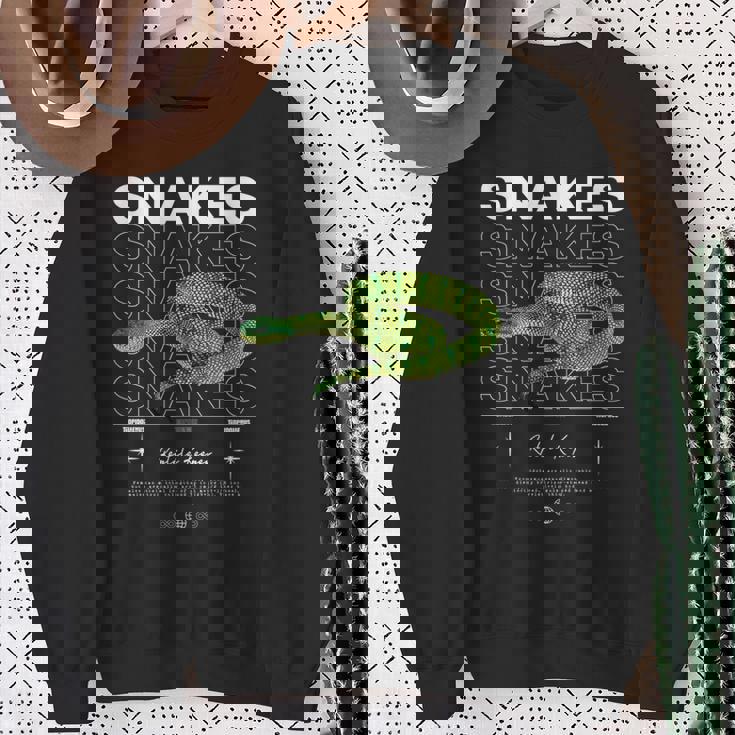 テンプルピットバイパースネークストリートウェア爬虫類キーパー 長袖tシャツ スウェットシャツ 年配の女性への贈り物