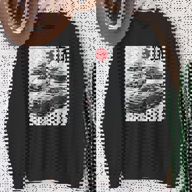 ディストレス Jdm レジェンズ レースカー 国旗 日本製 長袖tシャツ スウェットシャツ 年配の女性への贈り物