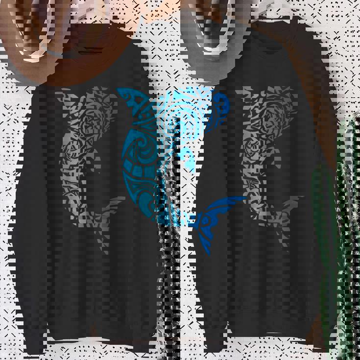 トライバルスタイル ハワイ マノ サメ 恋人 週間 ビーチギフト スウェットシャツ 年配の女性への贈り物