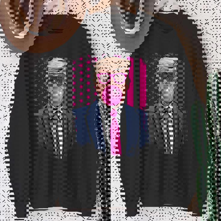 トランプ バブルガム アメリカ国旗 アメリカ トランプ スウェットシャツ 年配の女性への贈り物