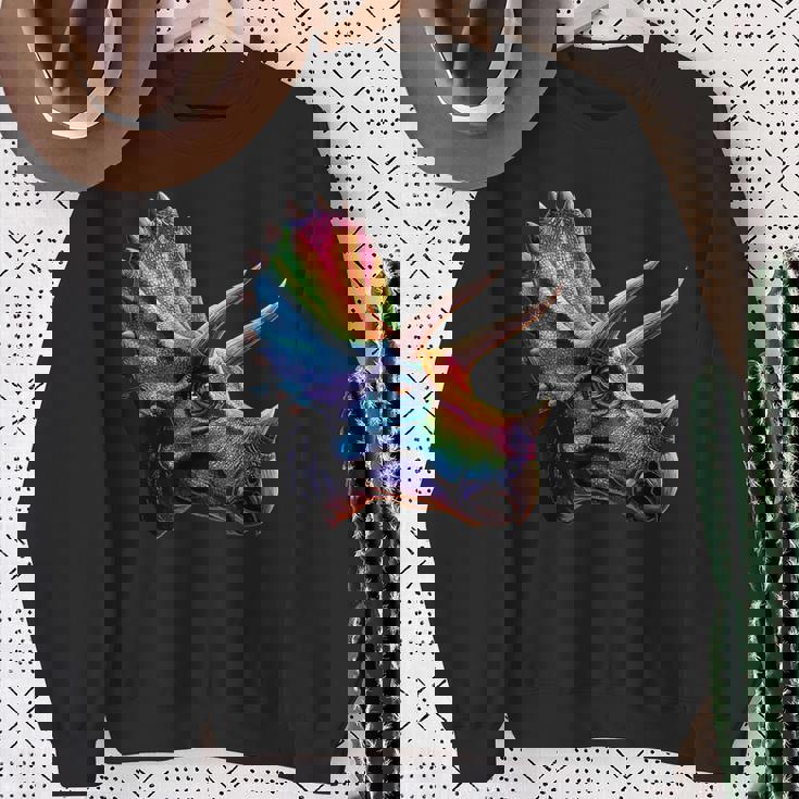 トリケラトプス 恐竜大好き かわいいトリケラトプス スウェットシャツ 年配の女性への贈り物