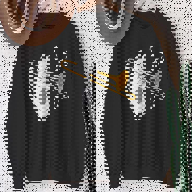 トロンボーン奏者 猫 トロンボーン奏者 音楽好き スウェットシャツ 年配の女性への贈り物