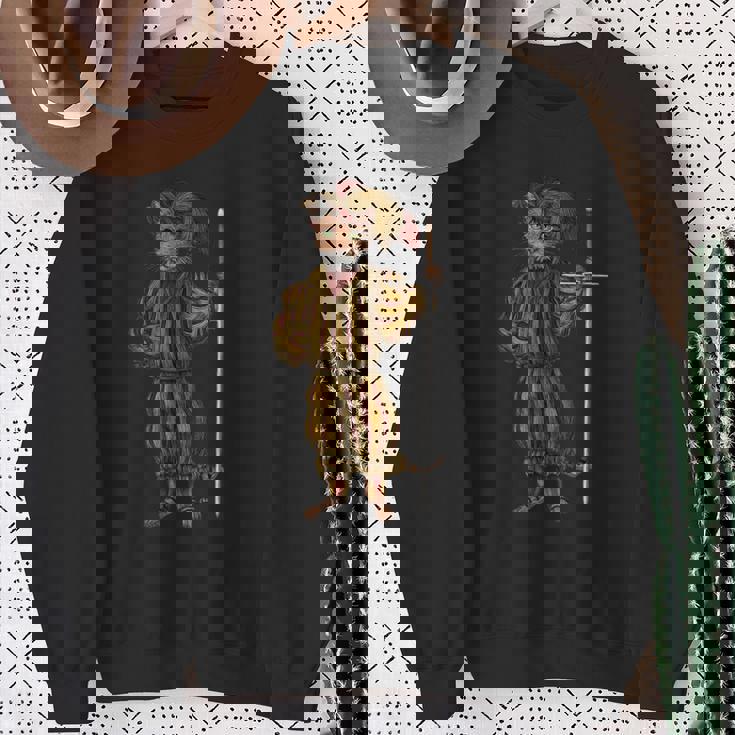 ドイツ ランドスケニヒト猫 ルネサンス ツヴァイハンダー 剣 Hema スウェットシャツ 年配の女性への贈り物