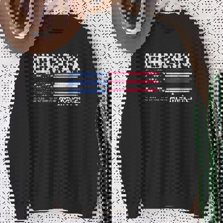 ネブラスカの座標 米国旗 スウェットシャツ 年配の女性への贈り物