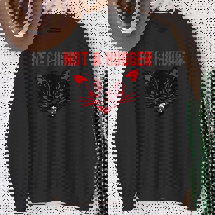 ハガーじゃない、かわいいシューという音がする黒猫 地獄の子猫 キティ スウェットシャツ 年配の女性への贈り物