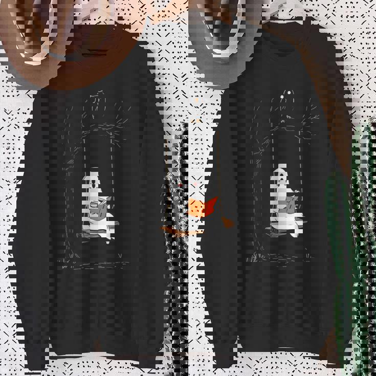 ハロウィン おばけ 読書 かわいい マジカル 本 恋人 本の虫 スウェットシャツ 年配の女性への贈り物