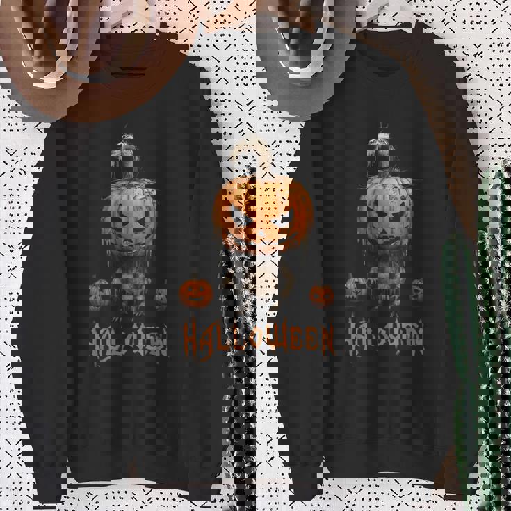 ハロウィン不気味なパンプキンシャツ スウェットシャツ 年配の女性への贈り物