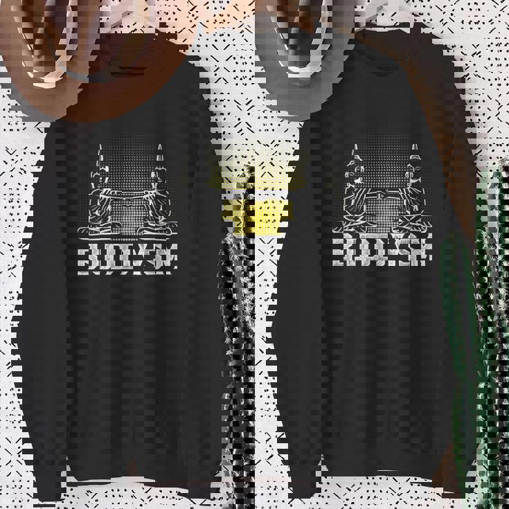 メンズ バディフィストバンプバディズム仏教フレンズハッピーブッダ スウェットシャツ 年配の女性への贈り物