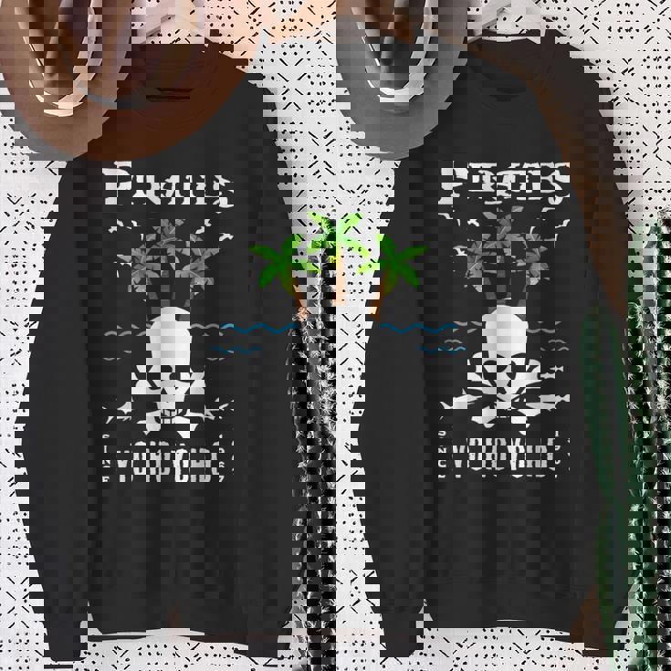 パイレーツ、カリビアン、ヨー・ホー・ヨー・ホ、スカル、テーマパーク、ライド スウェットシャツ 年配の女性への贈り物