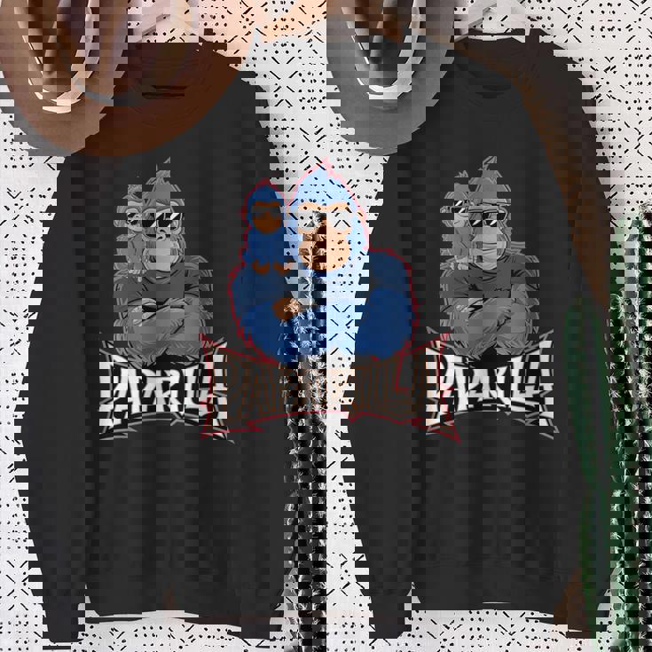 パパリラ 父娘ゴリラ 長袖tシャツ スウェットシャツ 年配の女性への贈り物