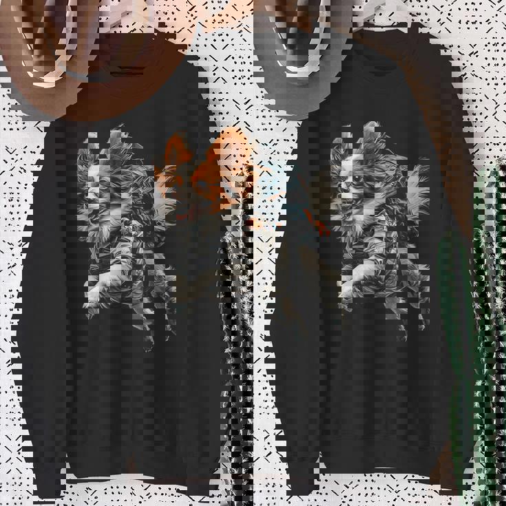 パピヨン 犬 モチーフ ペット イラスト パピヨン スウェットシャツ 年配の女性への贈り物