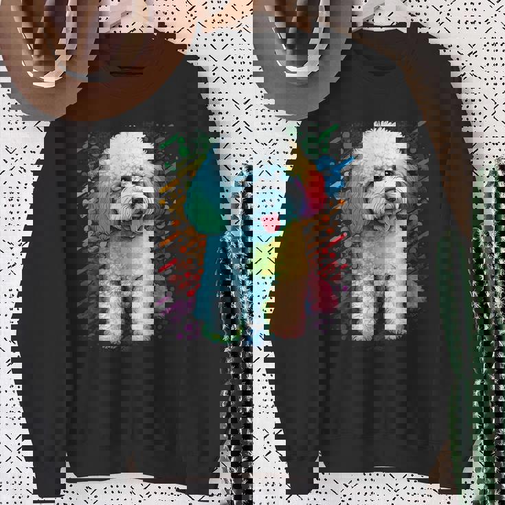 ビション・フリーゼ好きのかわいいビション・フリーゼの犬 スウェットシャツ 年配の女性への贈り物