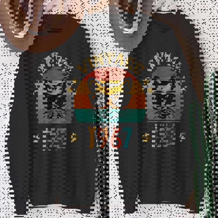 ビンテージファニーキャットシャツ 誕生日プレゼント 1967 メンズ レディース 59歳 スウェットシャツ 年配の女性への贈り物