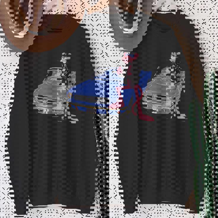 ピンクパンサー ヴィンテージ 1964 コンバーチブル 車 クール キャット スウェットシャツ 年配の女性への贈り物