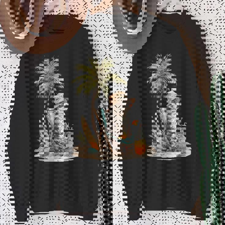 フェレット 果物 スキムボード ビーチツリー 動物 モチーフ フェレット スウェットシャツ 年配の女性への贈り物