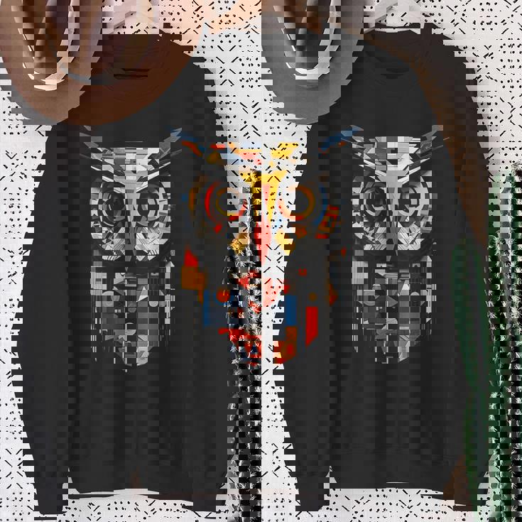 フクロウの恋人のアートワーク スウェットシャツ 年配の女性への贈り物