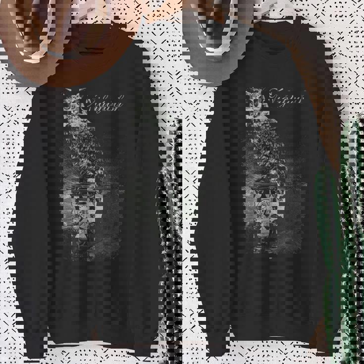 フクロウガラス スウェットシャツ 年配の女性への贈り物