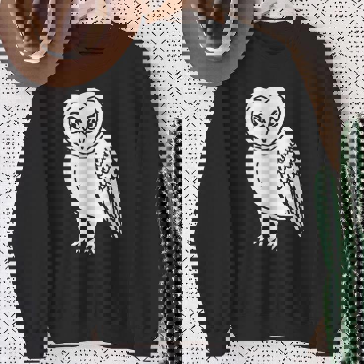 フクロウ愛好家 メンフクロウ かわいい 白い鳥 精神 動物 自然 アート スウェットシャツ 年配の女性への贈り物