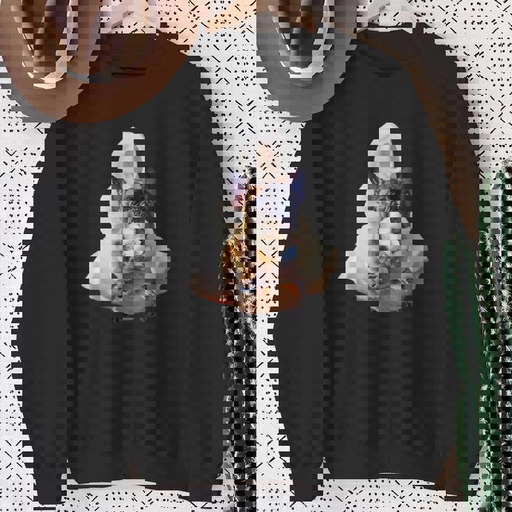 フレンチブルドッグ 犬 アイスクリームを食べる犬 面白い かわいい スウェットシャツ 年配の女性への贈り物