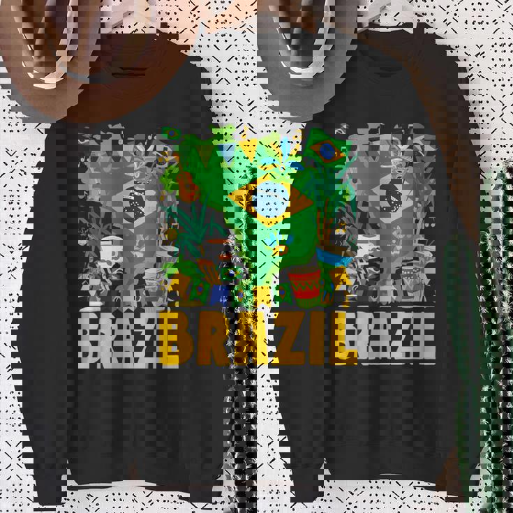 ブラジル国旗衣装のアイデア ブラジル&ブラジルの国旗 スウェットシャツ 年配の女性への贈り物