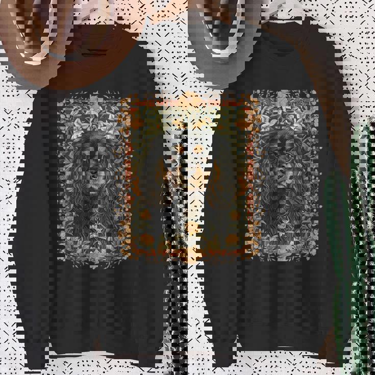 ブラックとタン キャバリア王チャールズ スパニエル ヴィンテージ スウェットシャツ 年配の女性への贈り物