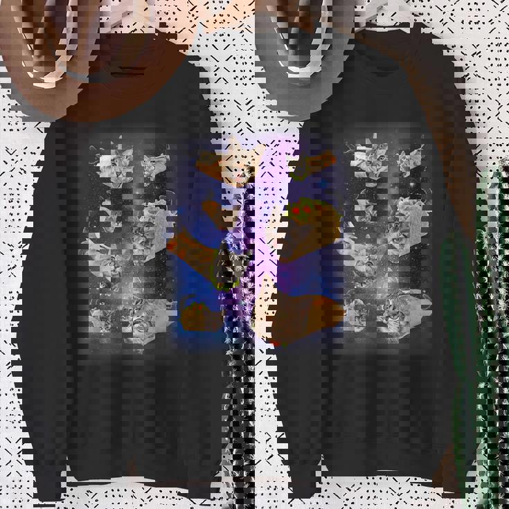 ブリトー猫とタコスキャット 宇宙 ギャラクシー ミーム タコキャット 愚かな スウェットシャツ 年配の女性への贈り物