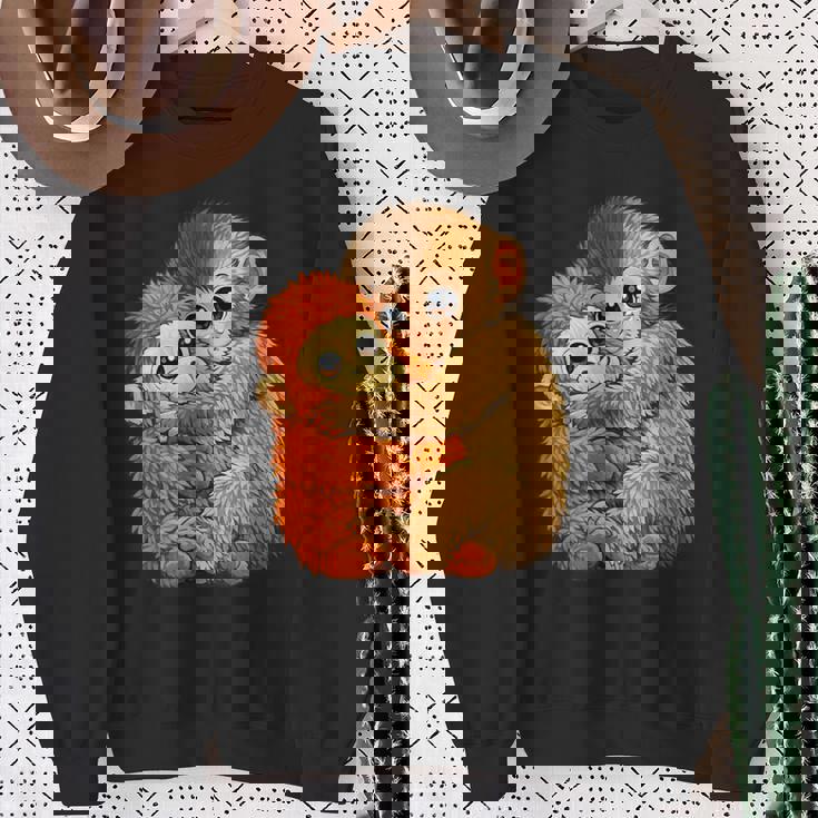 ベビーモンキーパンチ 面白い猿のぬいぐるみミーム スウェットシャツ 年配の女性への贈り物