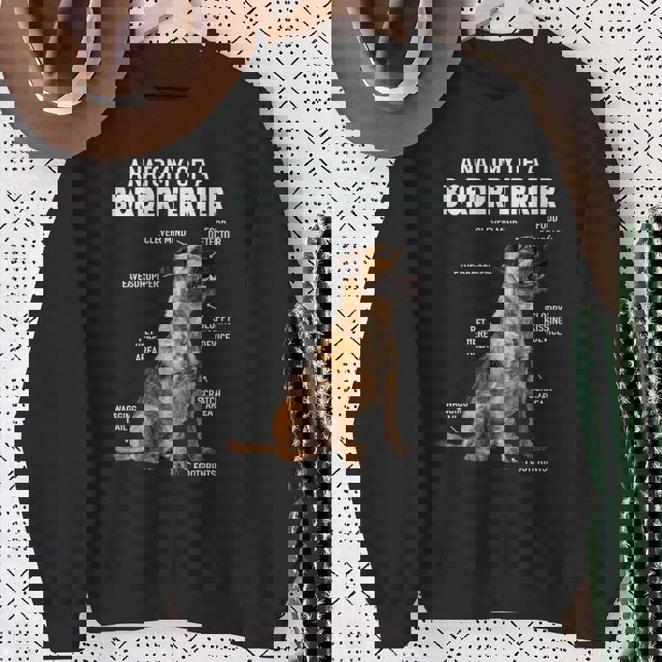 ボーダーテリアの解剖学 長袖tシャツ スウェットシャツ 年配の女性への贈り物