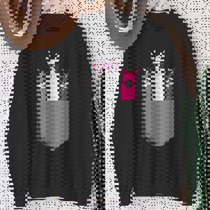 ポケット、アルパカ、ラマのアルパカ。 スウェットシャツ 年配の女性への贈り物