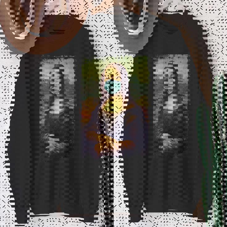 マスク付きモナリザ面白い有名な絵画検疫 スウェットシャツ 年配の女性への贈り物