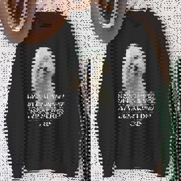 マルチーズ犬愛好家 子犬オーナー 真の愛 引用句デザイン スウェットシャツ 年配の女性への贈り物