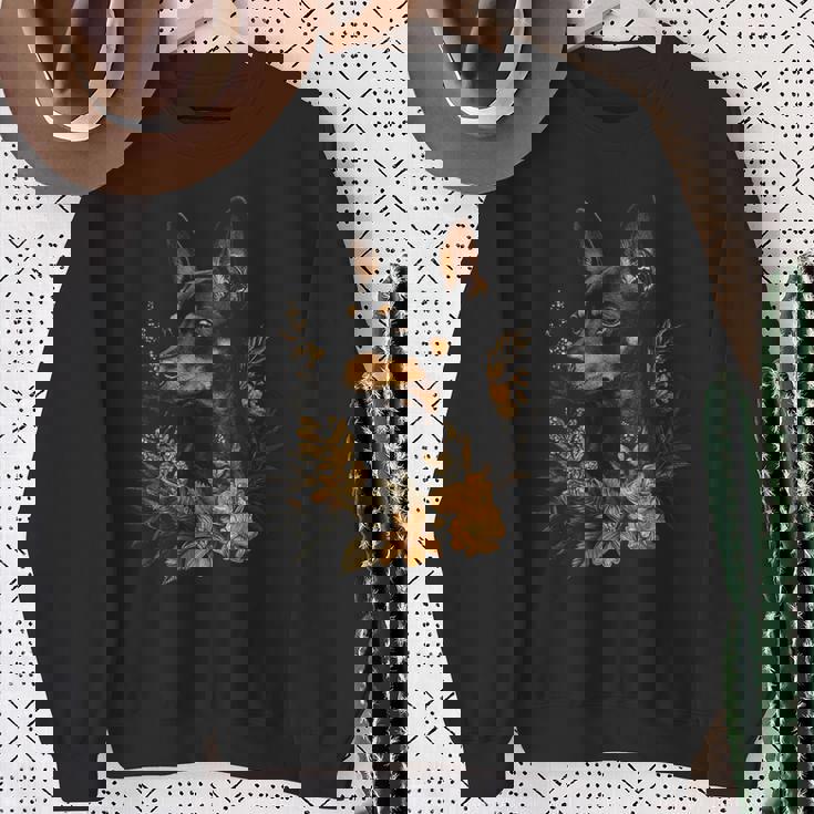 ミニチュアピンシャー 犬モチーフ ペットアート ミニチュアピンシャー スウェットシャツ 年配の女性への贈り物