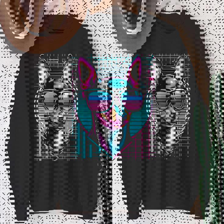 メンズ レディース ミニピン ヴェイパーウェーブ ミニチュア ピンシャー好き スウェットシャツ 年配の女性への贈り物