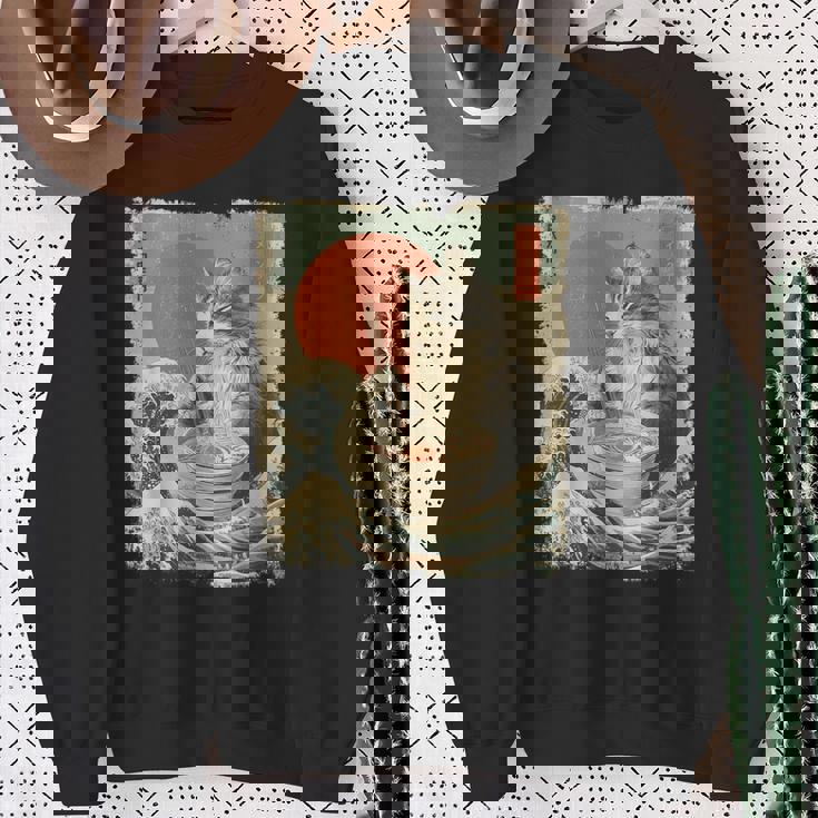 メインクーン 猫 ヴィンテージ ラーメン 和麺 スウェットシャツ 年配の女性への贈り物