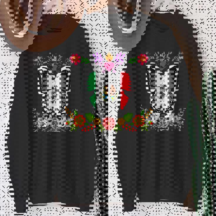 メキシコ独立記念日 バタフライ メキシコ スウェットシャツ 年配の女性への贈り物