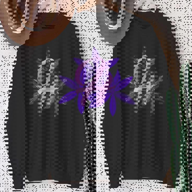 ライラック イニシャル H モノグラム パープル フローラル スウェットシャツ 年配の女性への贈り物