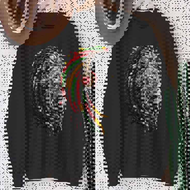 ラスタレゲエミュージックヘッドフォンジャマイカンルーツプライドライオン スウェットシャツ 年配の女性への贈り物