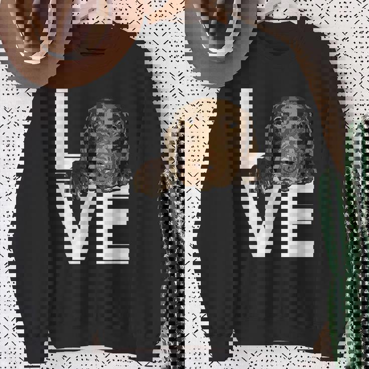 ラブラドールラブチョコレートラボラバー スウェットシャツ 年配の女性への贈り物